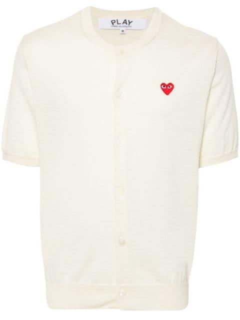 Heart-patch wool cardigan by COMME DES GARCONS