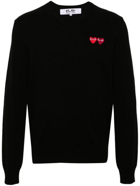 Heart-patch wool jumper by COMME DES GARCONS