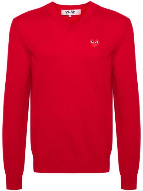 Heart-patch wool jumper by COMME DES GARCONS