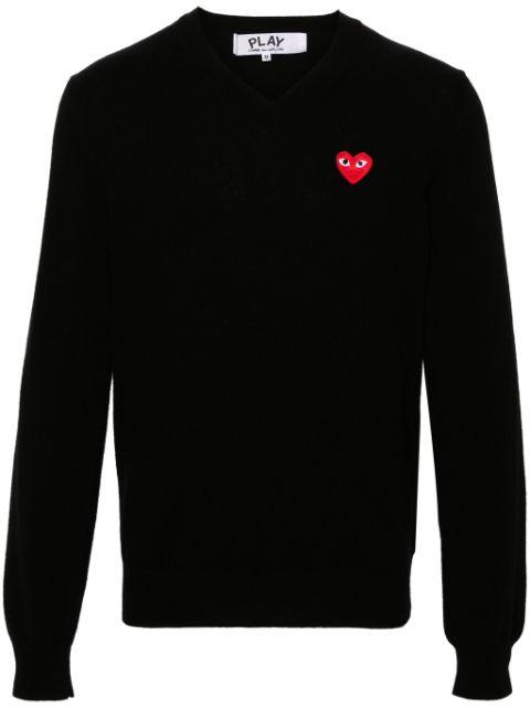 Heart-patch wool jumper by COMME DES GARCONS