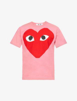 Heart-print cotton-jersey T-shirt by COMME DES GARCONS