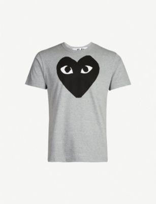 Heart-print cotton-jersey T-shirt by COMME DES GARCONS