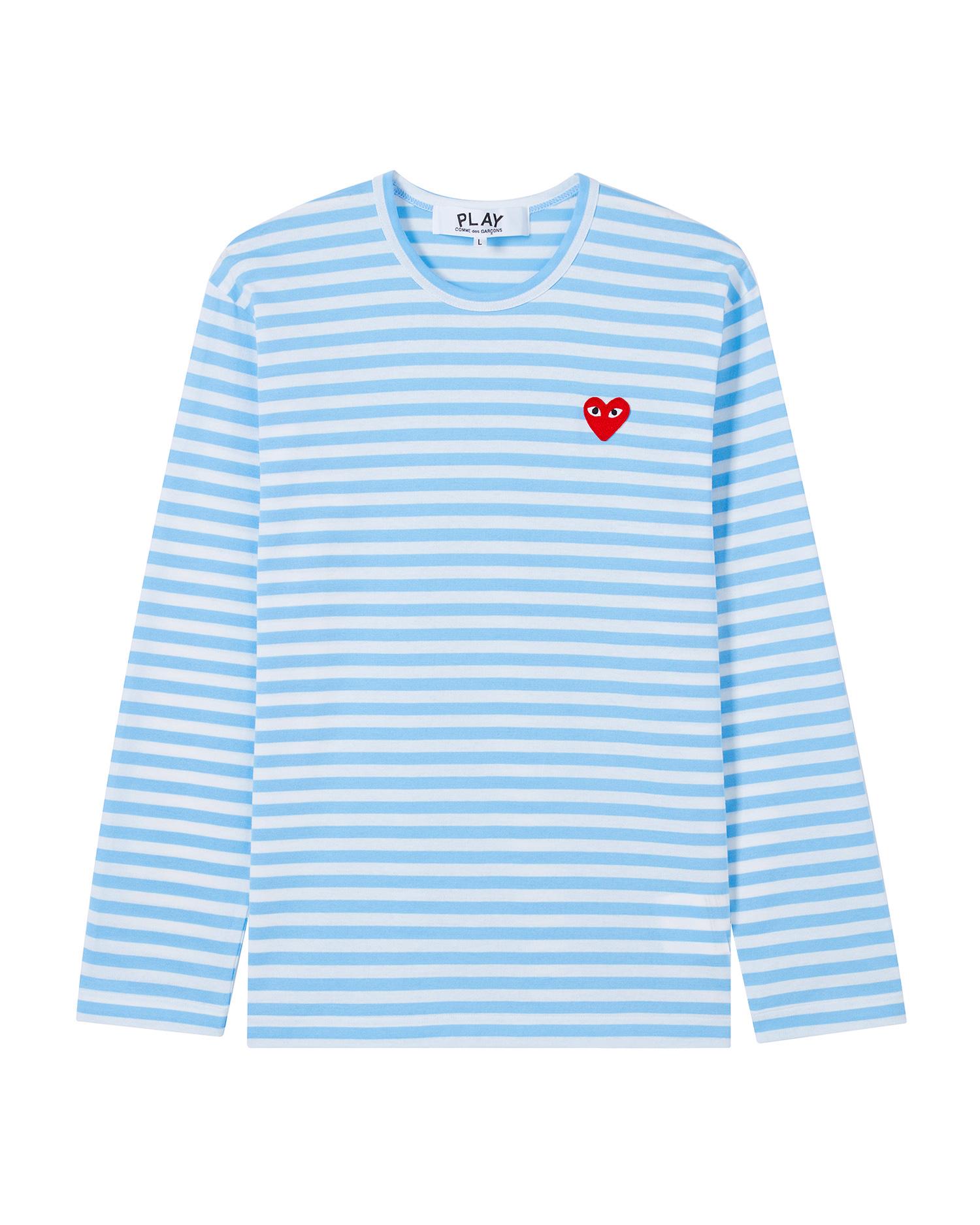 Heart striped tee by COMME DES GARCONS