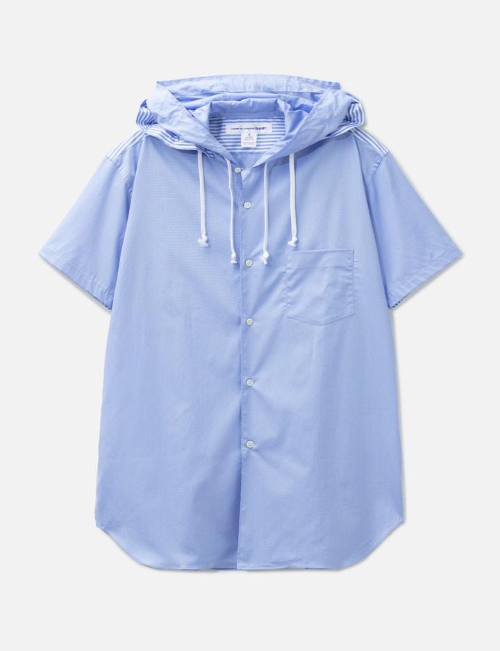 Hooded Short Sleeves Striped Shirt by COMME DES GARCONS
