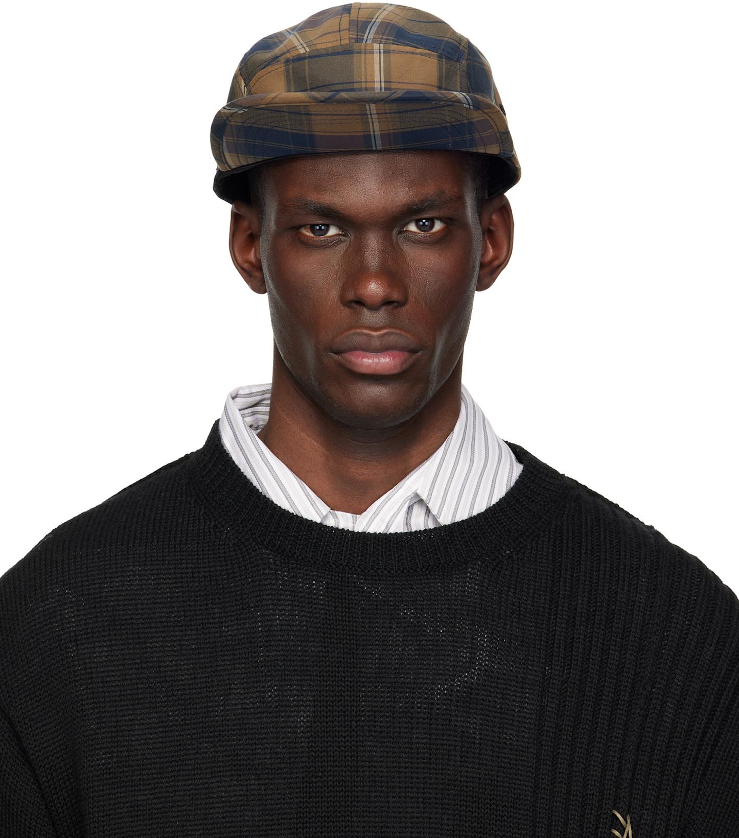 Khaki & Brown BRIEFING Edition Check Cap by COMME DES GARCONS