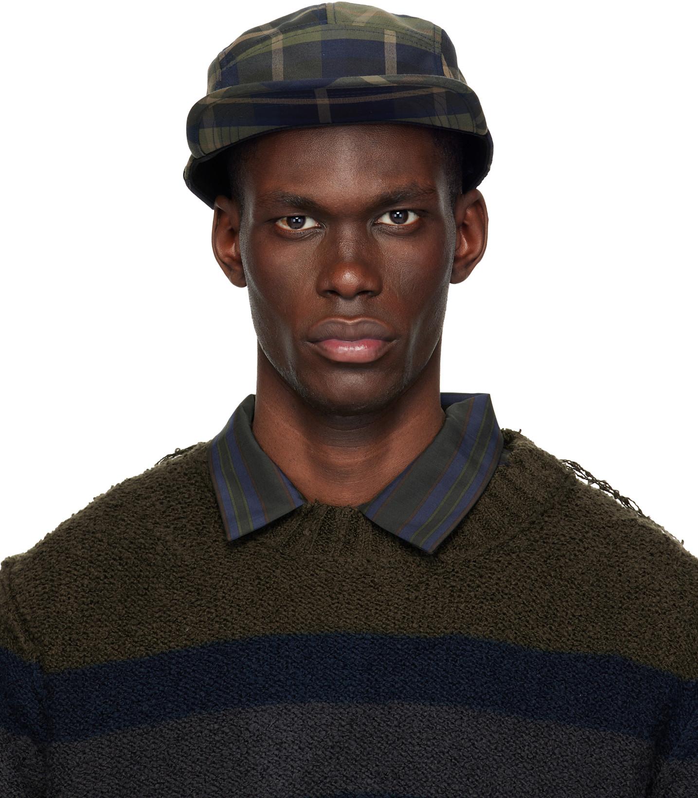 Khaki & Brown BRIEFING Edition Check Cap by COMME DES GARCONS