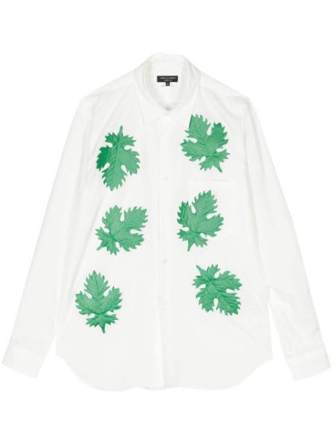 Leaves-appliqué button-up shirt by COMME DES GARCONS