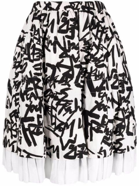 Live Free-print skirt by COMME DES GARCONS