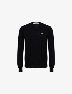 Logo-Patch Long-Sleeve Wool Sweater by COMME DES GARCONS