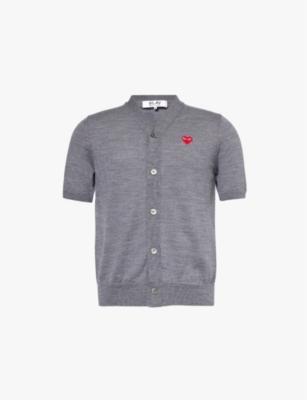 Logo-patch short-sleeve wool polo shirt by COMME DES GARCONS