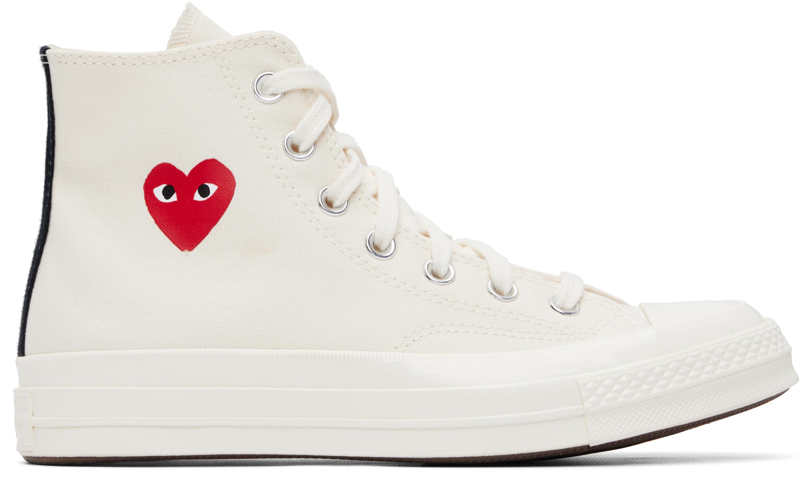 Off-White Converse Edition Chuck 70 OG Single Heart Sneakers by COMME DES GARCONS