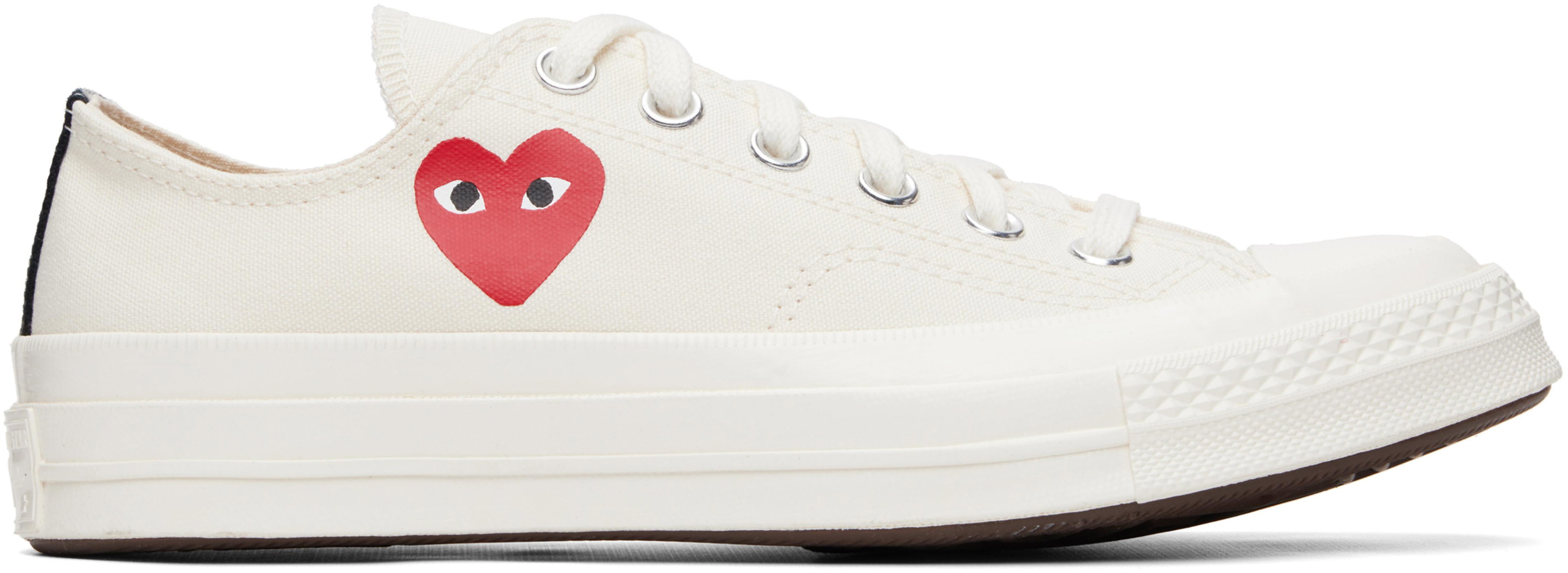 Off-White Converse Edition Chuck 70 OG Single Heart Sneakers by COMME DES GARCONS