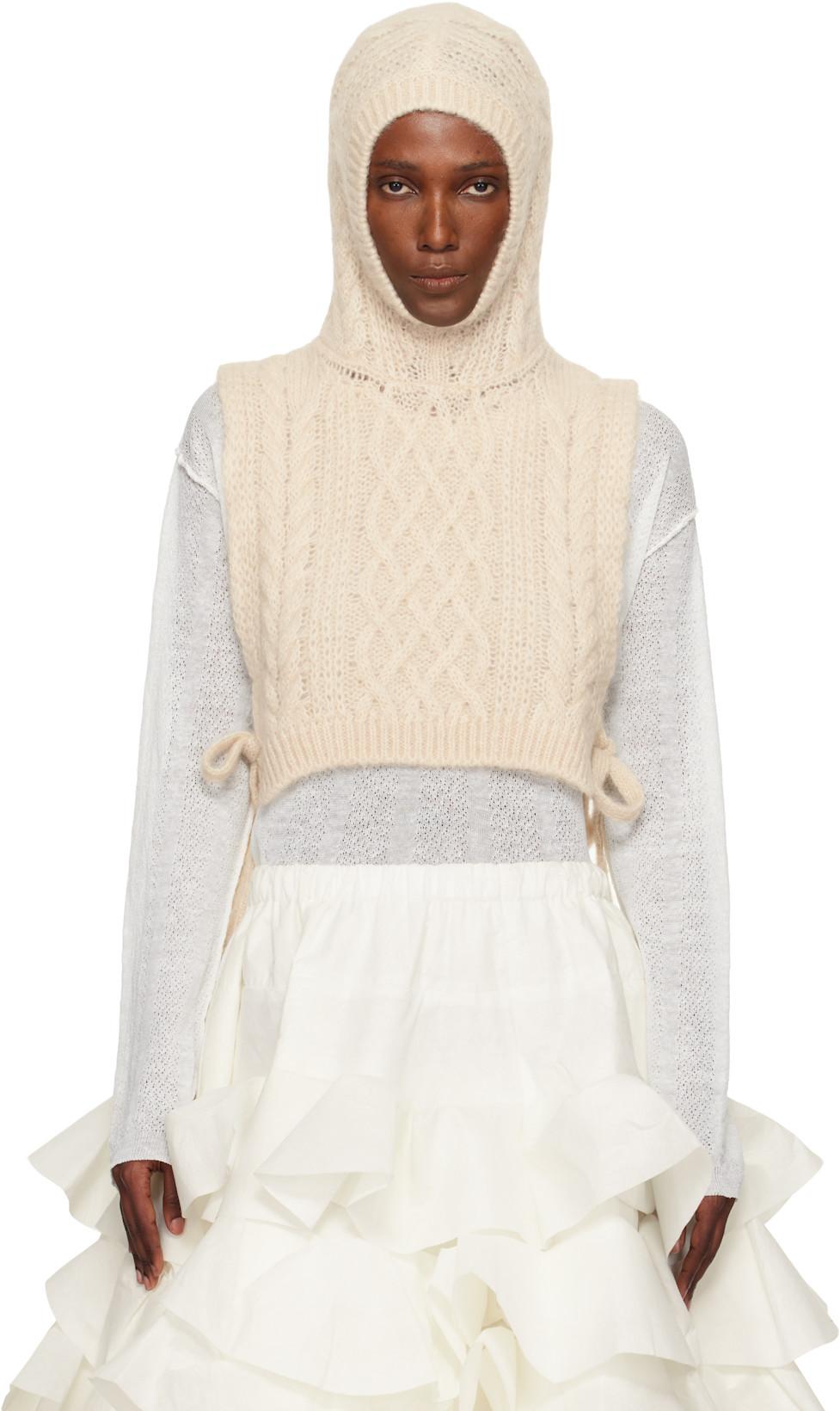 Off-White Hooded Wool Vest by COMME DES GARCONS