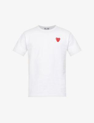 Overlap-heart print cotton-jersey T-shirt by COMME DES GARCONS