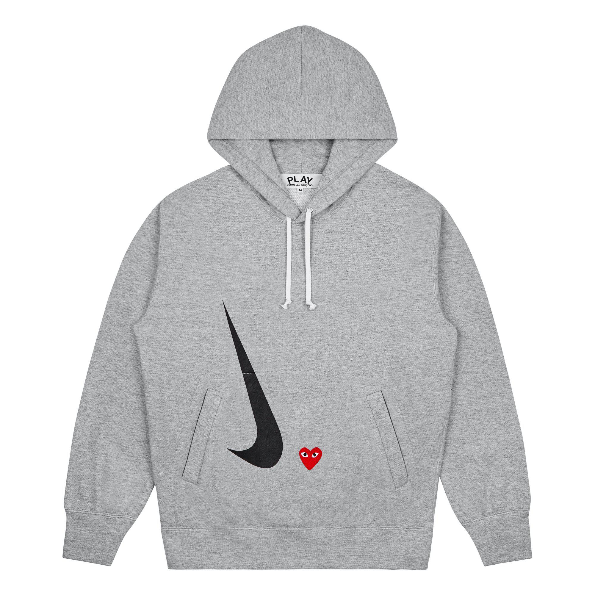 PLAY - Nike Hoodie - (Grey) by COMME DES GARCONS
