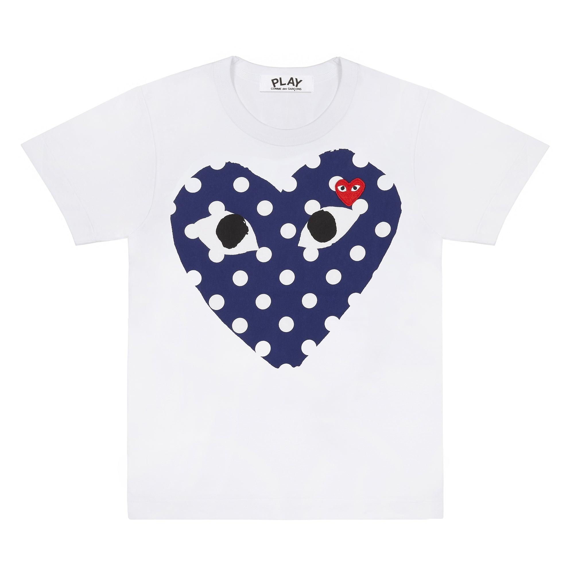 PLAY - Polka Dot Big HeartT-Shirt - (T233)(T234)(White) by COMME DES GARCONS