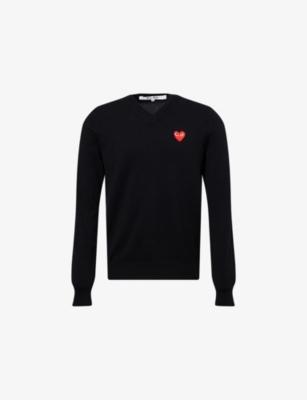 PLAY V-Neck Wool Jumper by COMME DES GARCONS