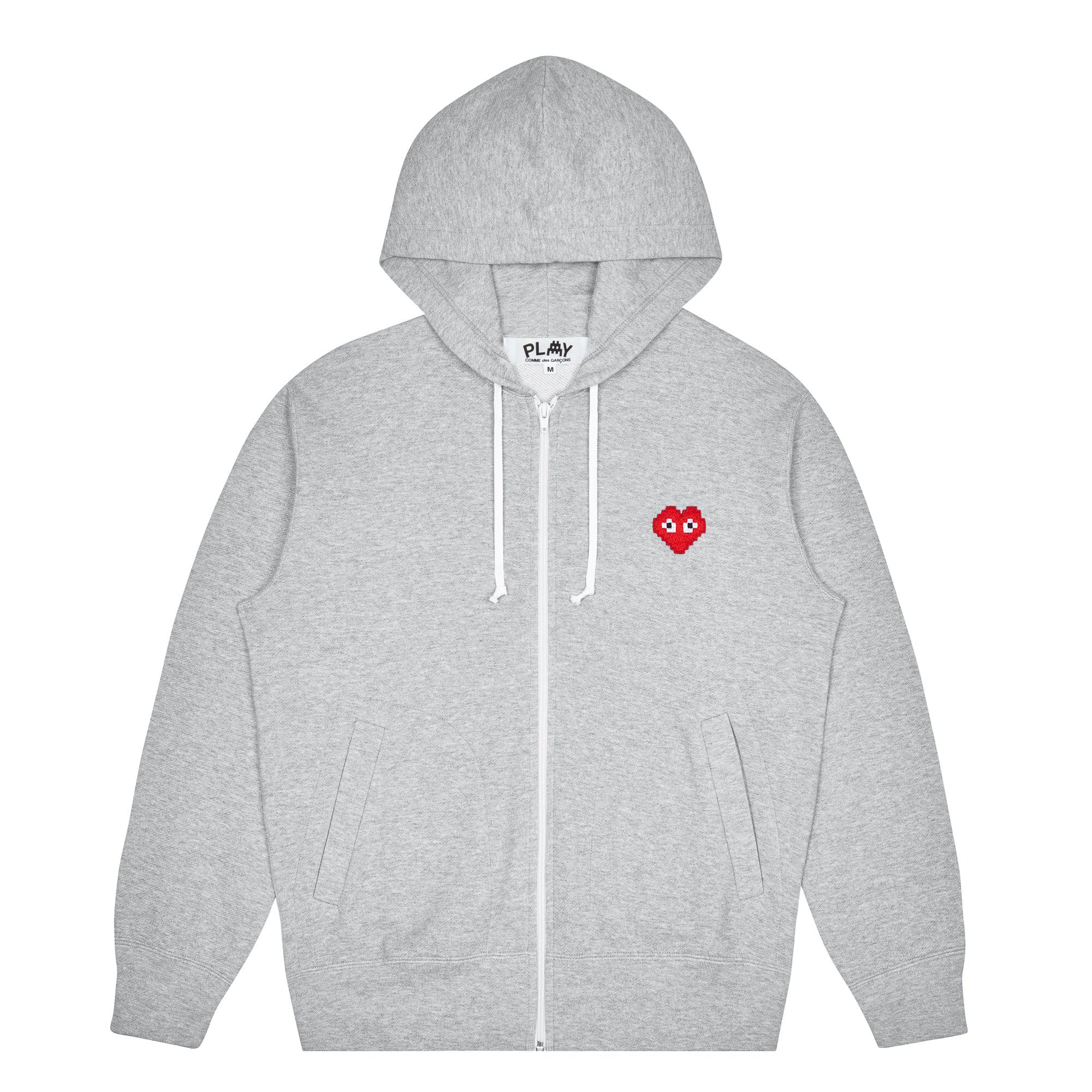 PLAY - the Artist Invader Hooded Sweatshirt - (T325)(T326)(Grey) by COMME DES GARCONS