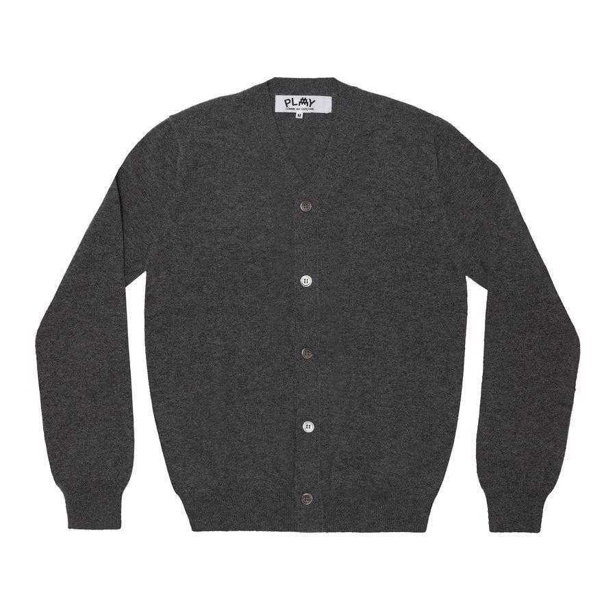 PLAY - the Artist Invader Men's Cardigan - (N088)(Grey) by COMME DES GARCONS