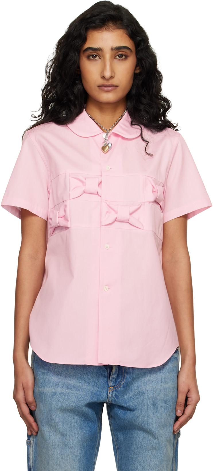 Pink Cotton Broad Shirt by COMME DES GARCONS