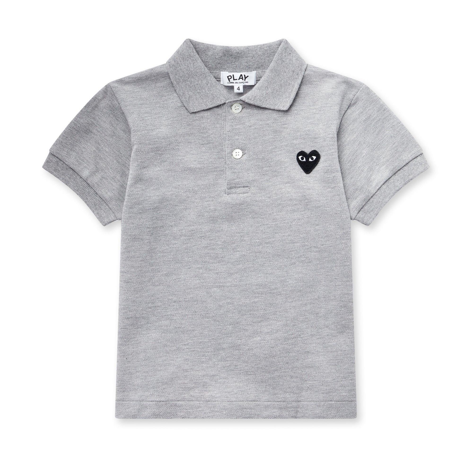 Play - Black Kid’s Polo Shirt - (Grey) by COMME DES GARCONS