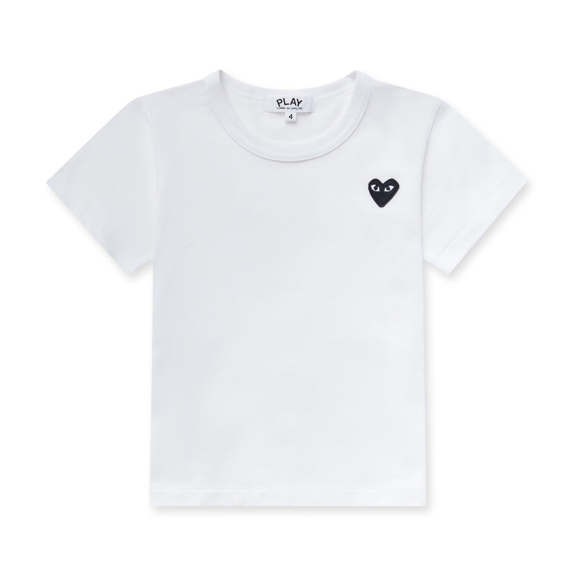 Play - Black Kid’s T-Shirt - (White) by COMME DES GARCONS