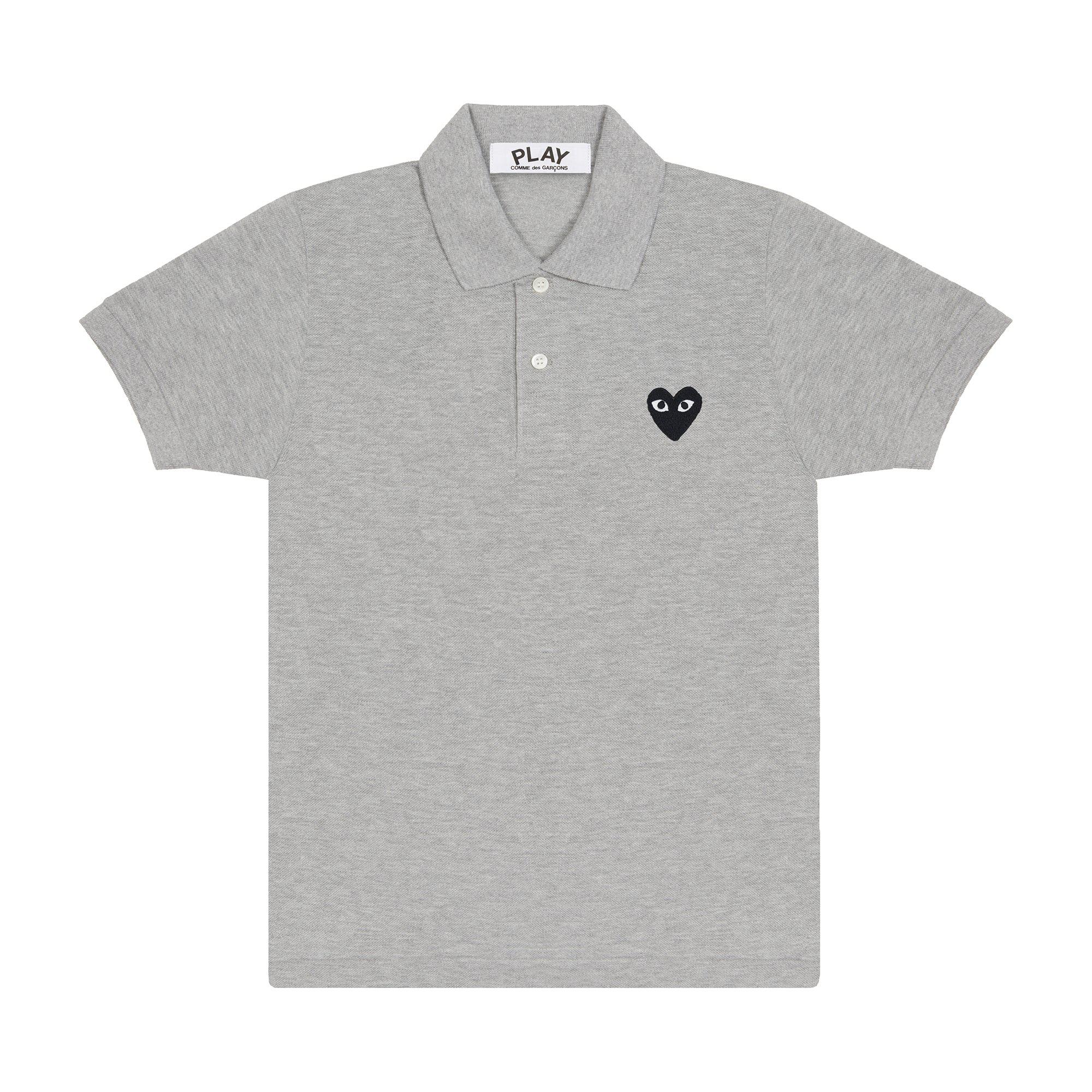 Play - Black Polo Shirt - (Grey) by COMME DES GARCONS