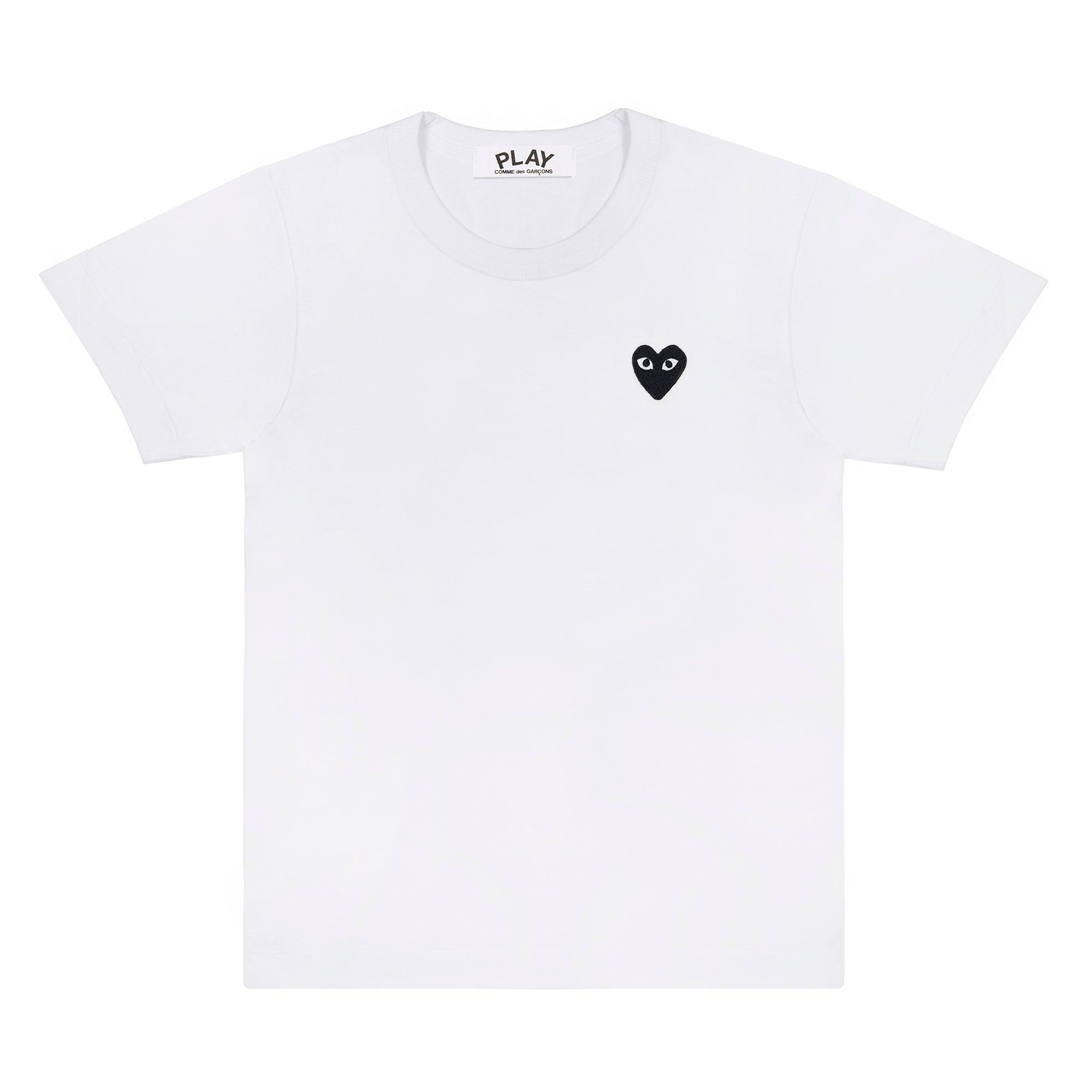 Play - Black  T-Shirt -T063)(T064) (White) by COMME DES GARCONS