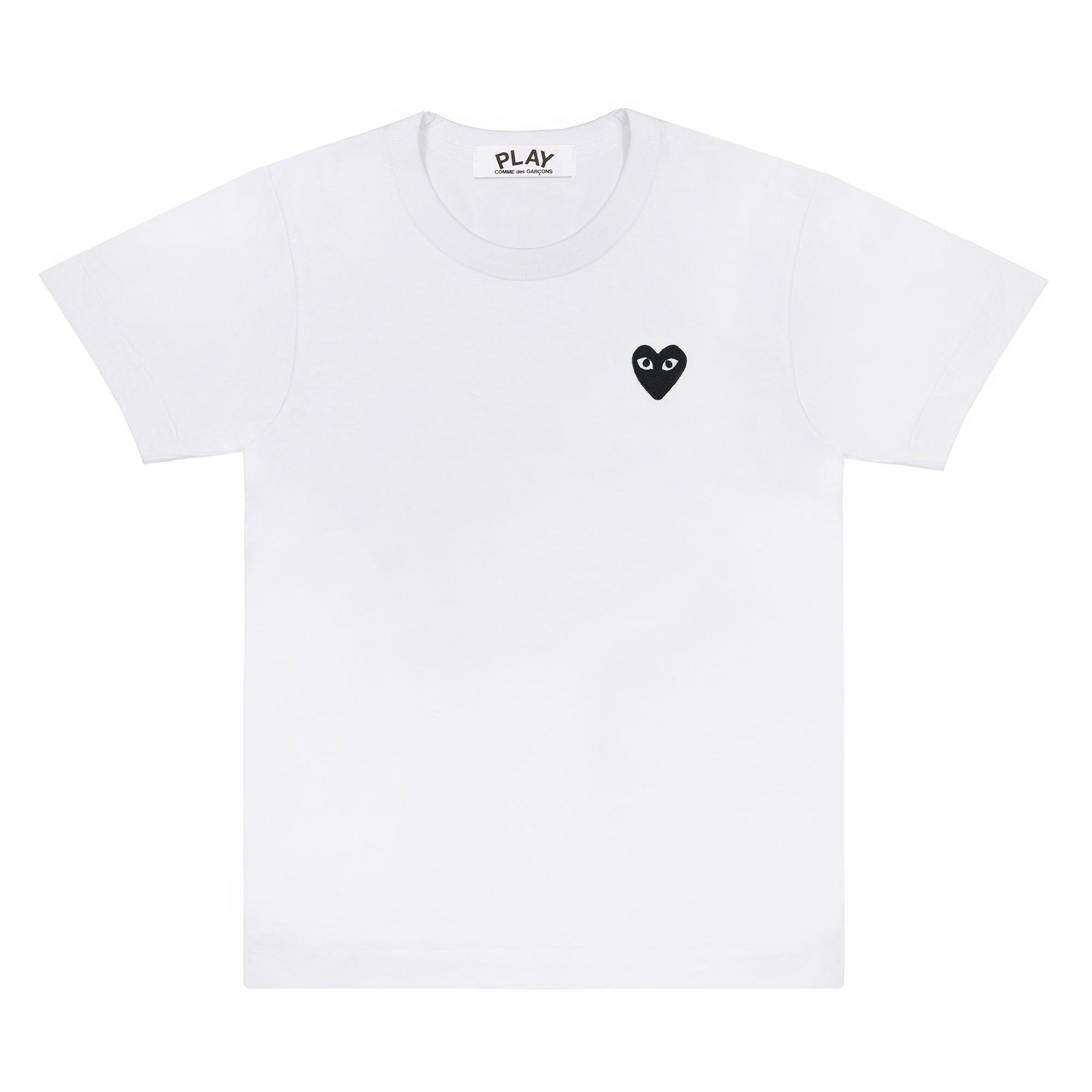 Play - Black T-Shirt - (White) by COMME DES GARCONS
