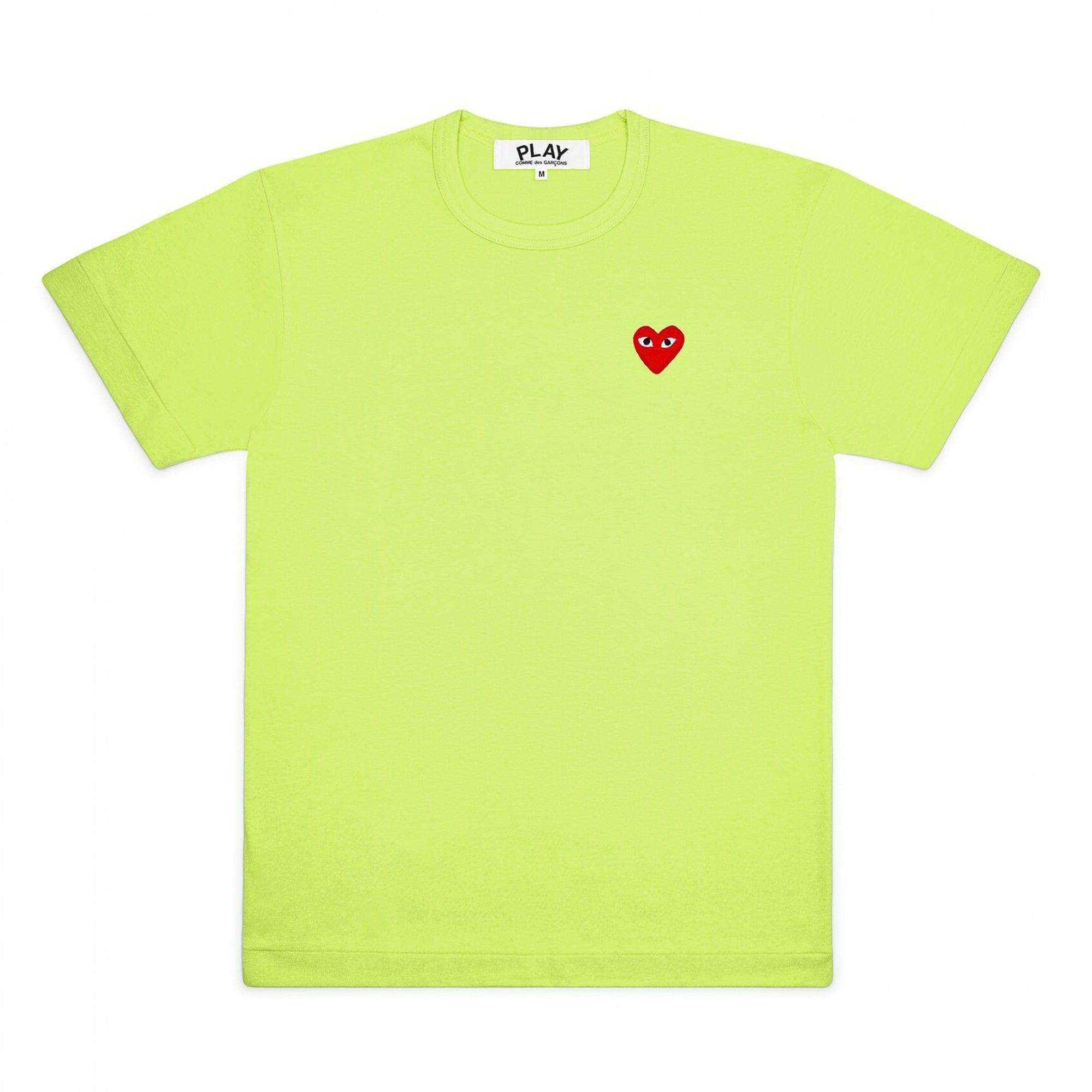 Play - Bright Red Heart T-Shirt - (Green) by COMME DES GARCONS