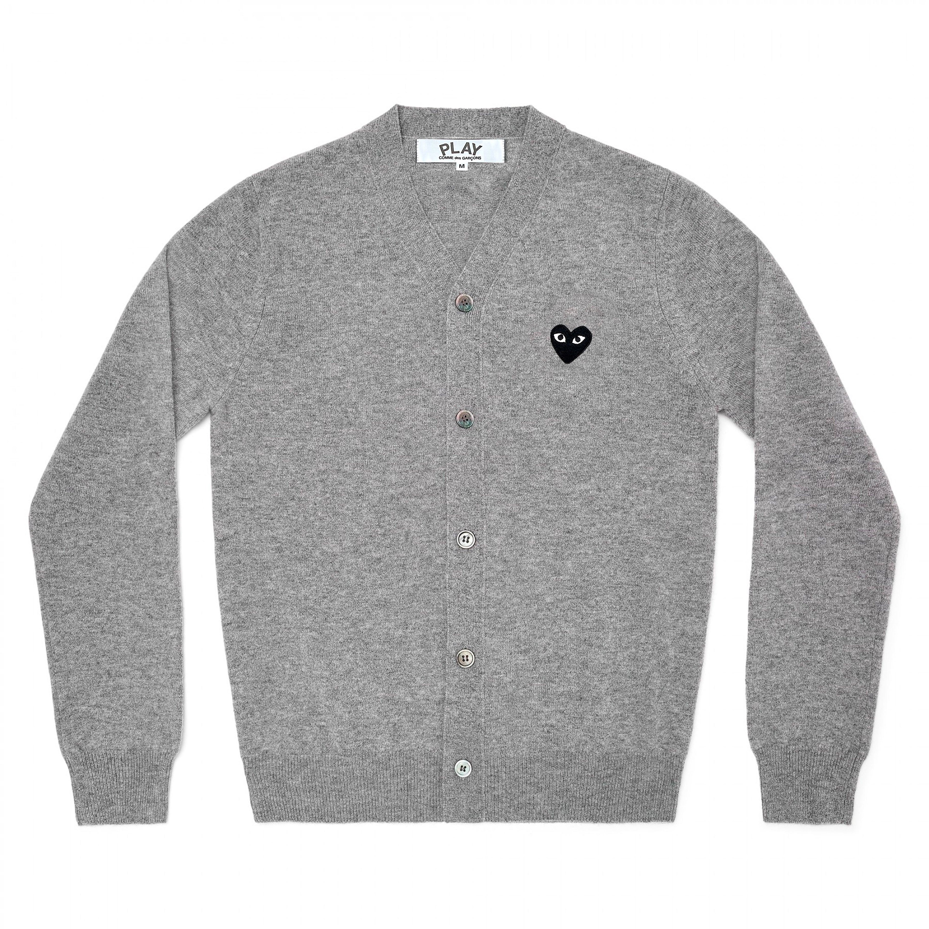 Play Comme des Garçons - Black Cardigan - (Grey) by COMME DES GARCONS
