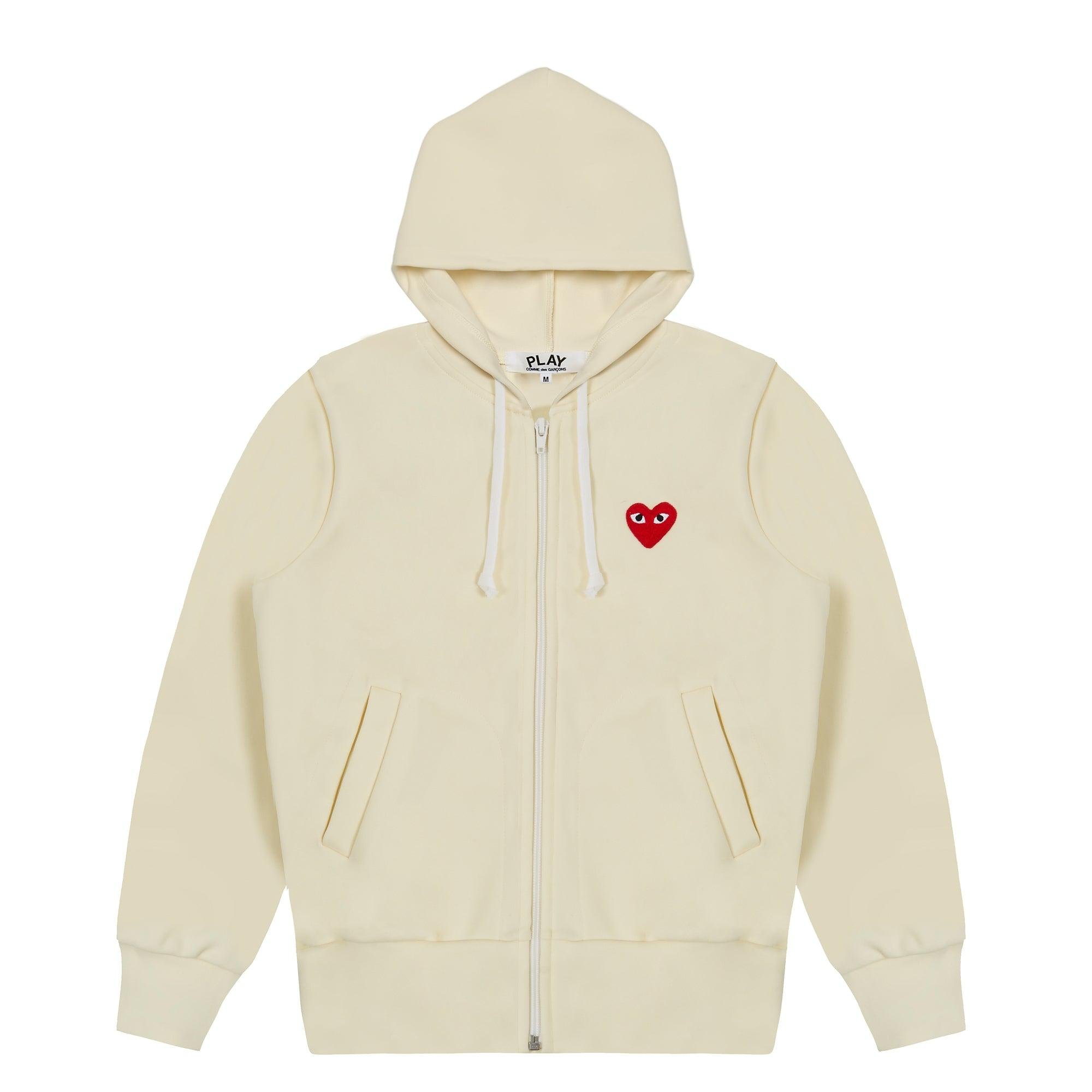 Play Comme des Garçons - Hooded Zip-Up - (Ivory) by COMME DES GARCONS