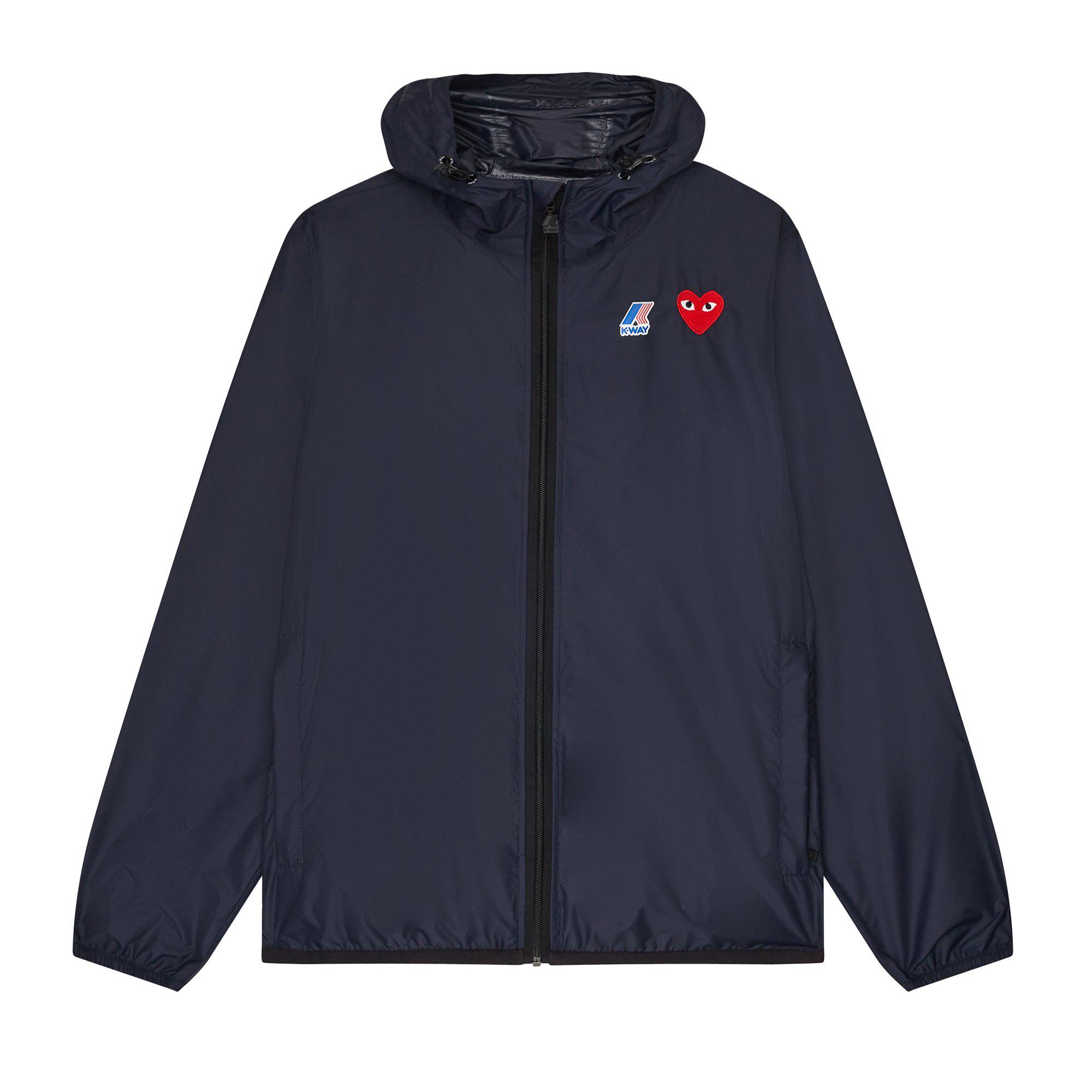 Play Comme des Garçons - K-WAY Le Vrai Zip Jacket - (Navy) by COMME DES GARCONS