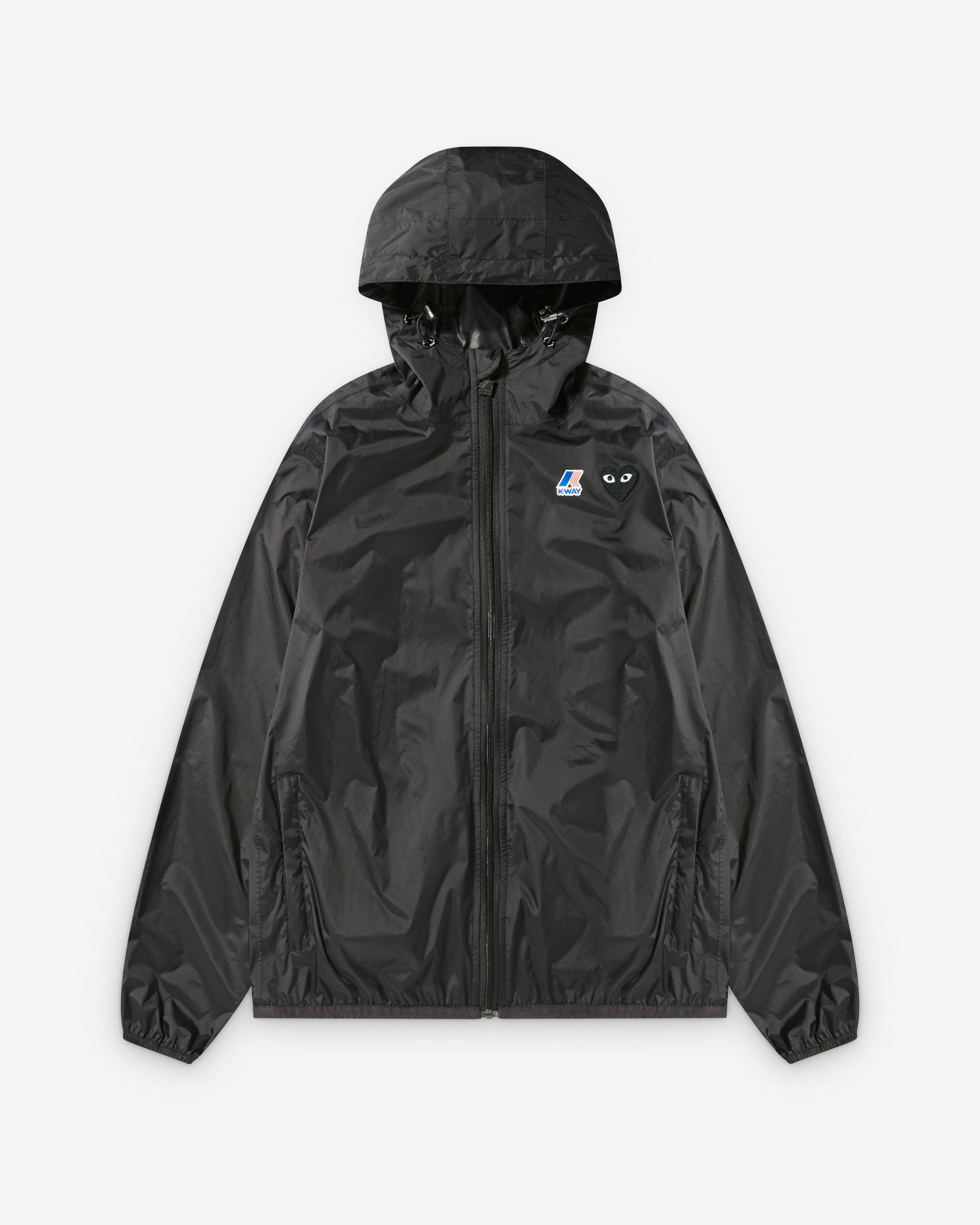 Play Comme des Garçons - K-Way Black Heart Zip Jacket - (Black) by COMME DES GARCONS
