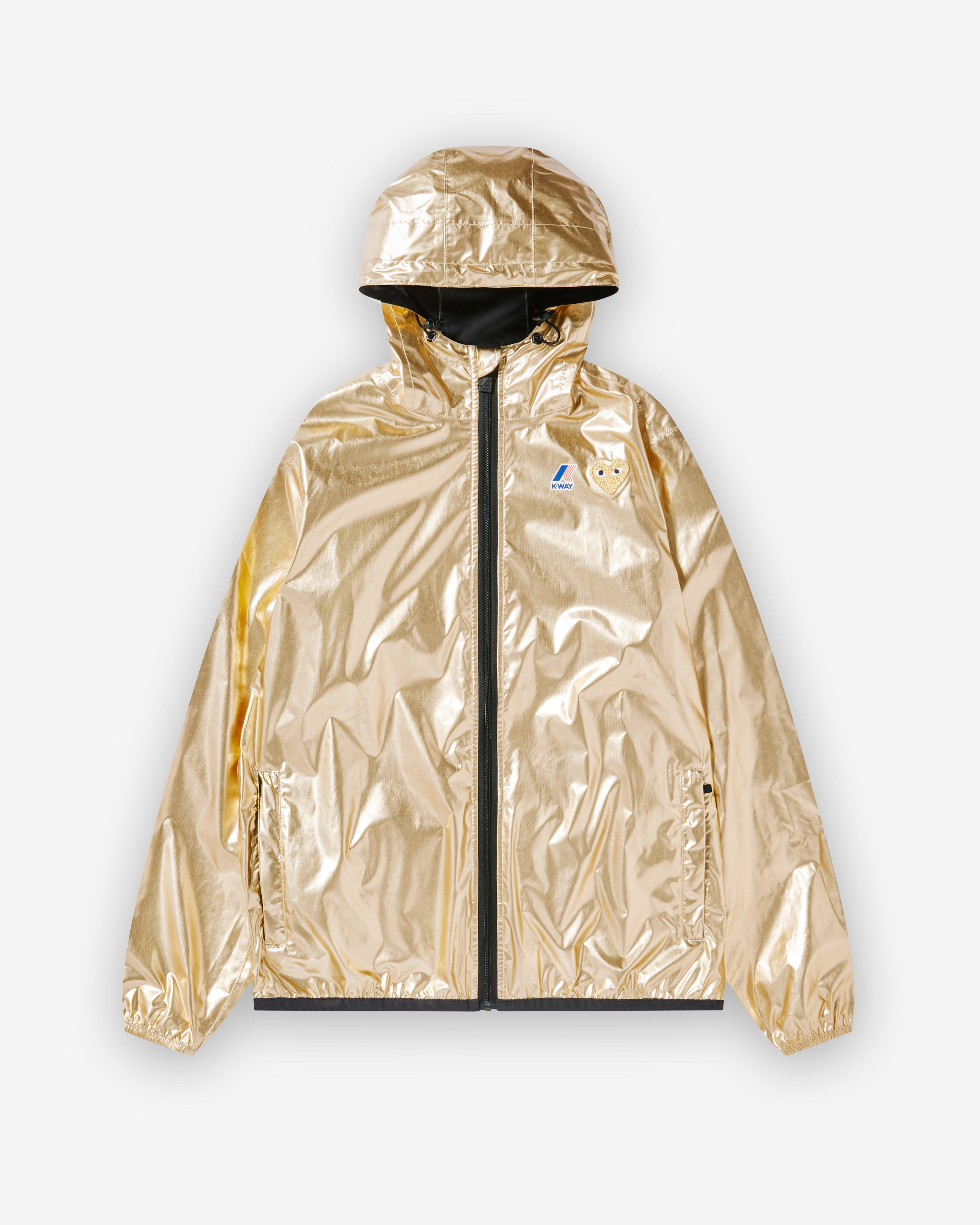 Play Comme des Garçons - K-Way Gold Heart Zip Jacket - (Gold) by COMME DES GARCONS