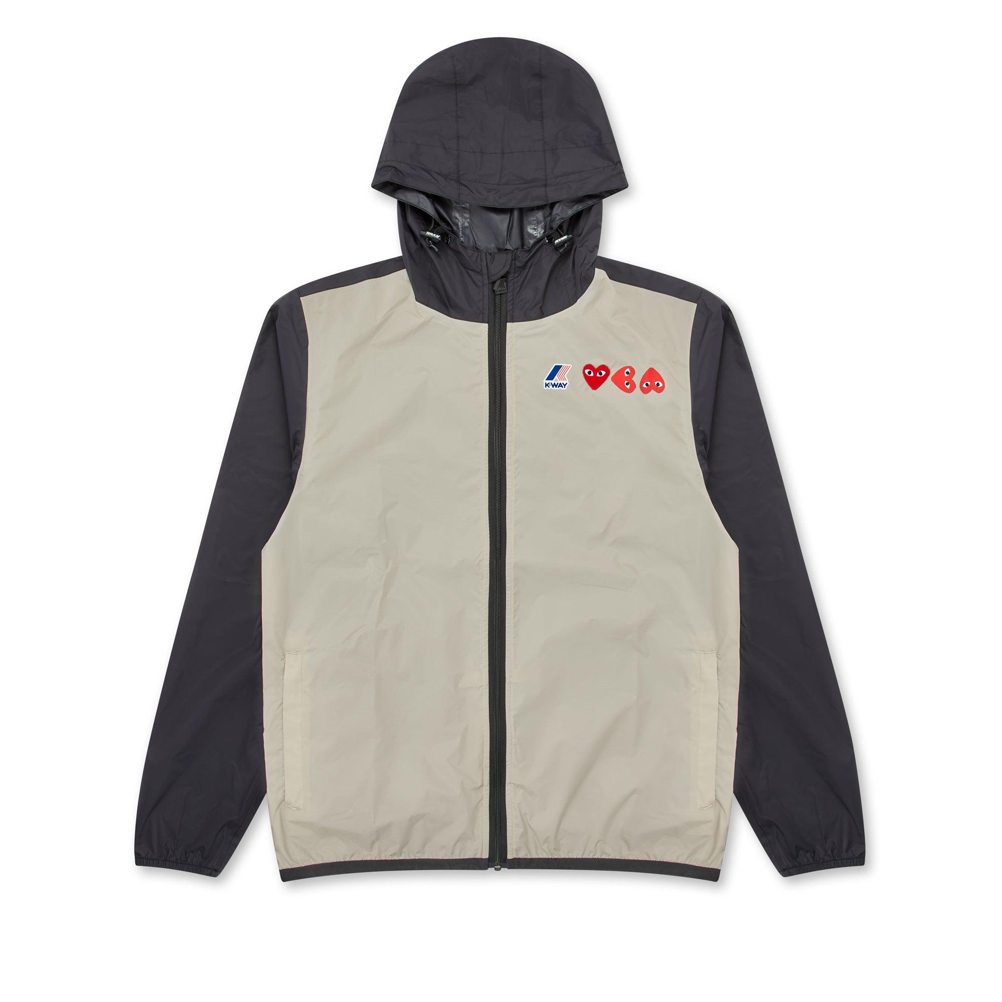 Play Comme des Garçons - K-Way Zip Jacket - (Beige/Black) by COMME DES GARCONS