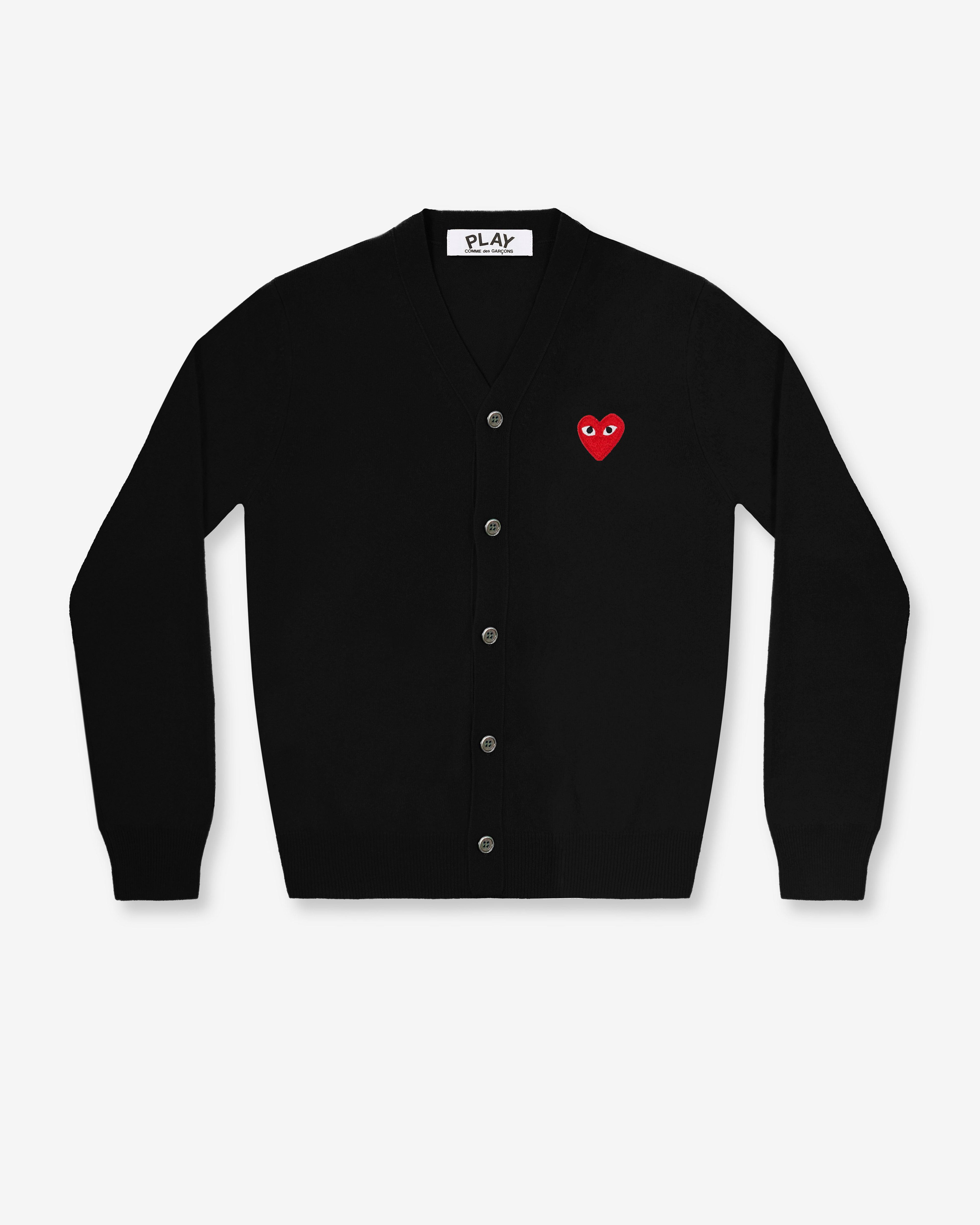 Play Comme des Garçons - Red Cardigan - (Black) by COMME DES GARCONS
