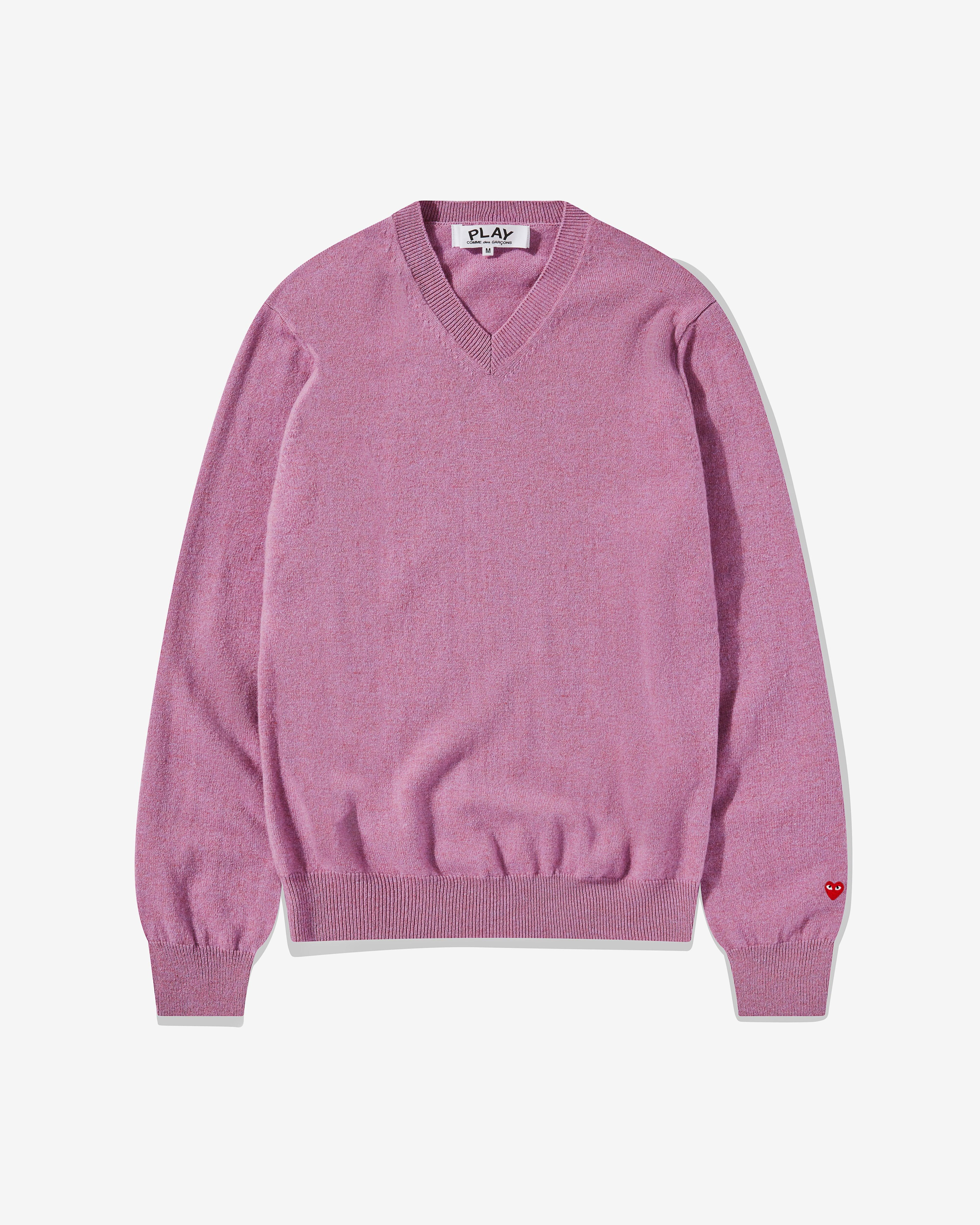 Play Comme des Garçons - V-Neck Sweater - (Purple) by COMME DES GARCONS