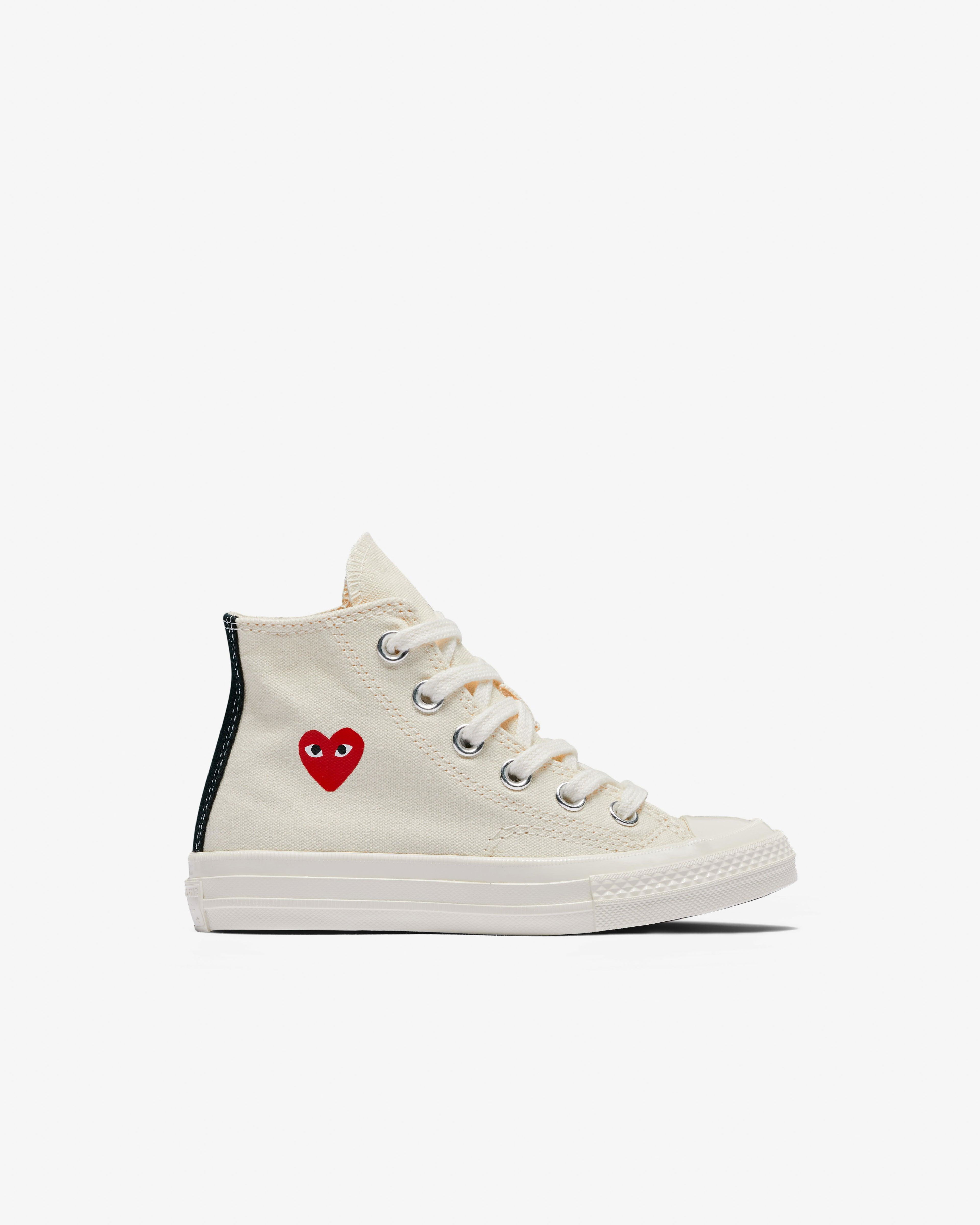 Play Converse - Kids' Small Red Heart All Star 70's High Sneakers - (Beige) by COMME DES GARCONS