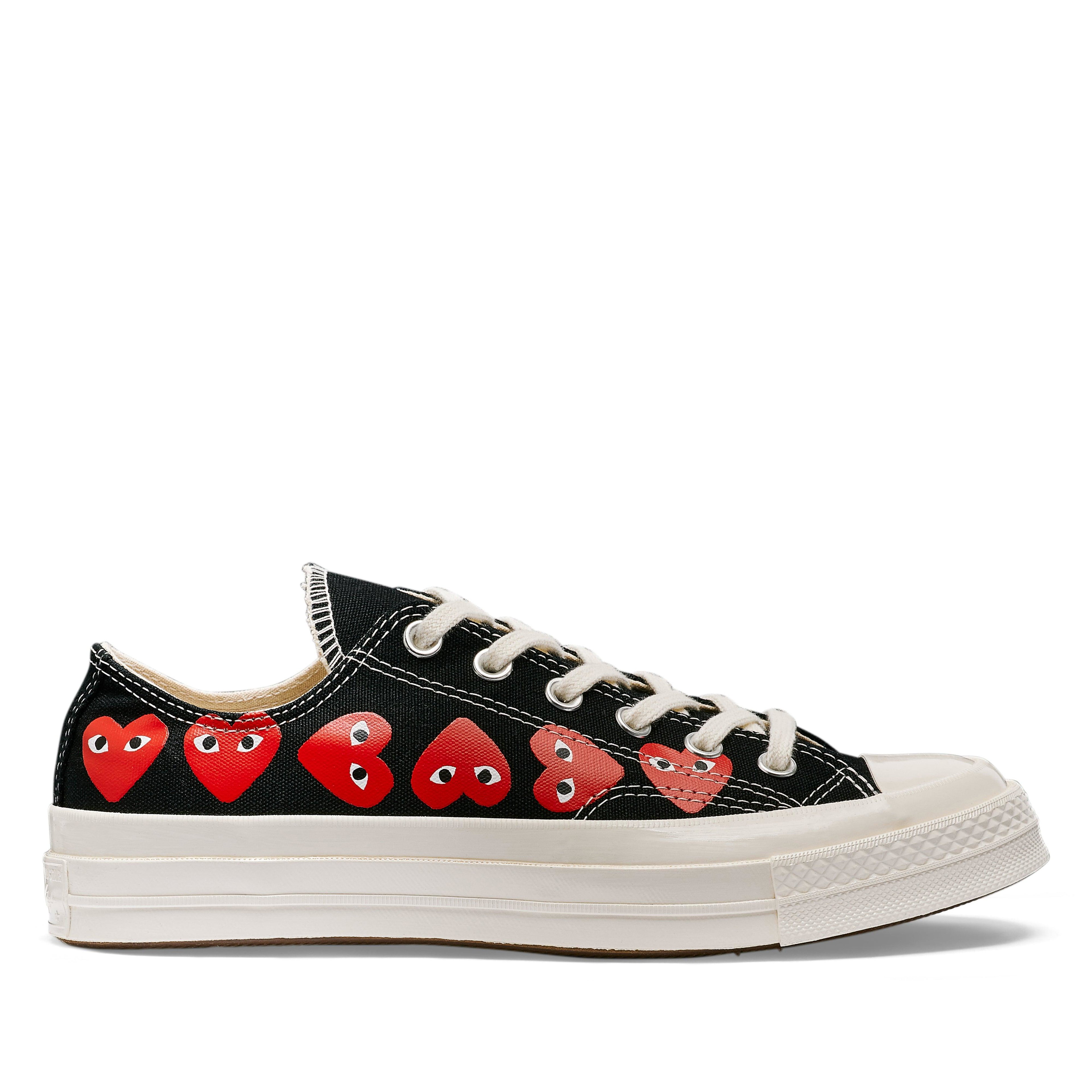Play Converse - Multi Red Heart Chuck Taylor All Star '70 Low Sneakers - (Black) by COMME DES GARCONS
