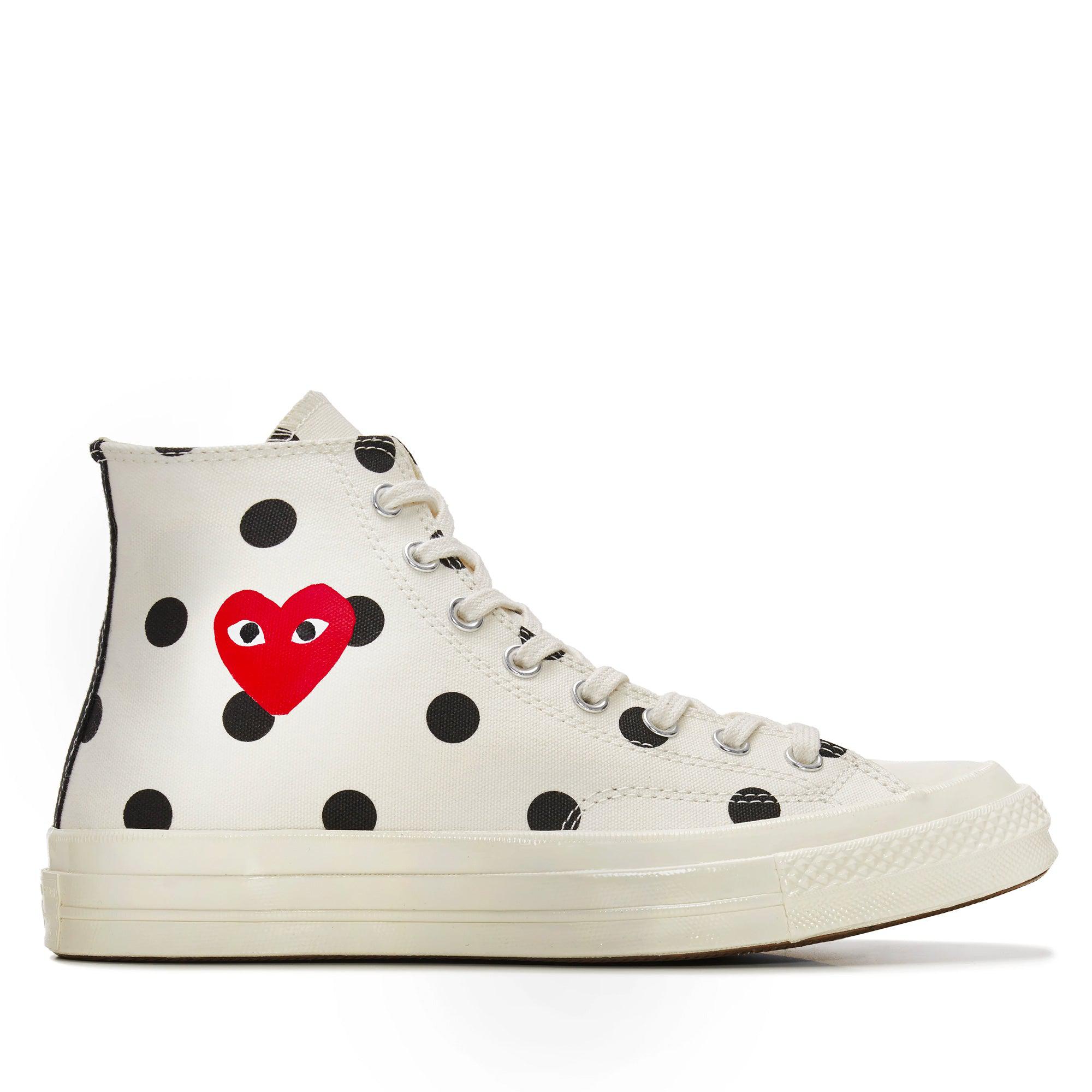 Play Converse - Polka Dot Red Heart Chuck Taylor All Star ’70 High Sneakers - (White) by COMME DES GARCONS
