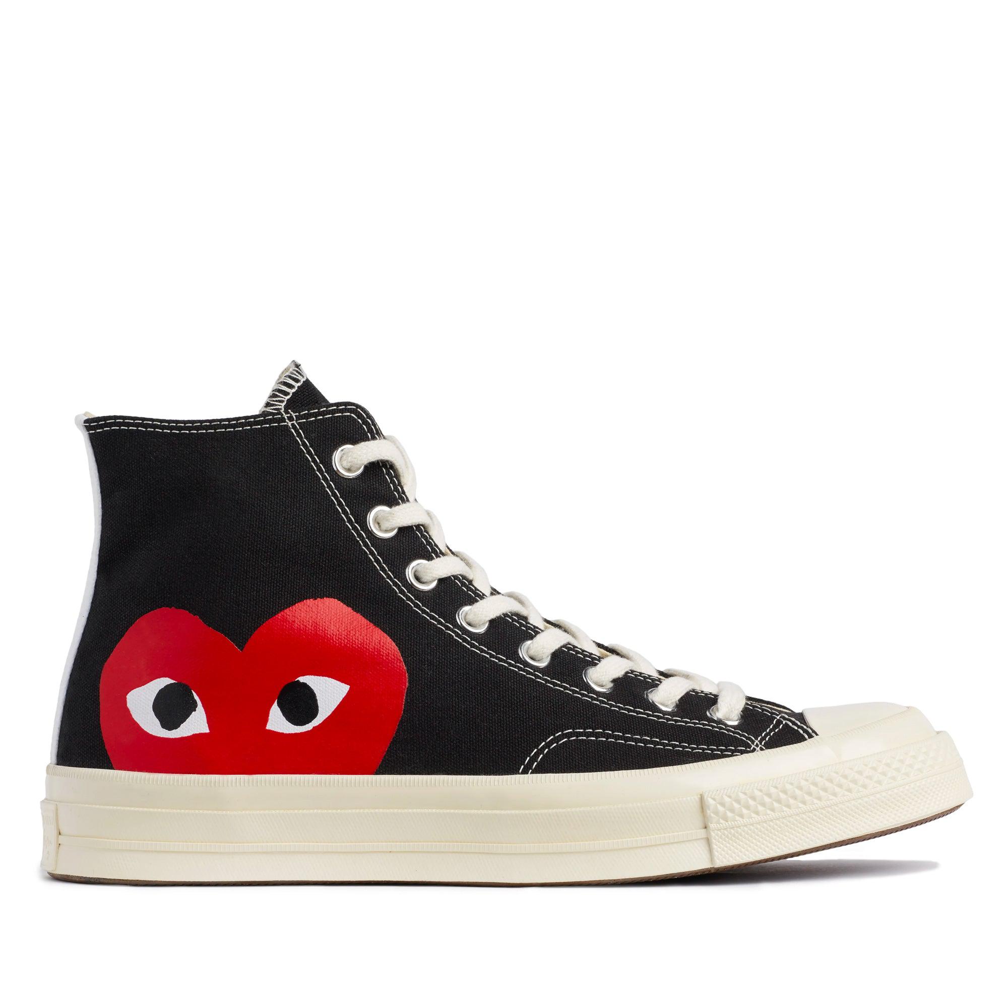 Play Converse - Red Heart Chuck Taylor All Star ’70 High Sneakers - (Black) by COMME DES GARCONS