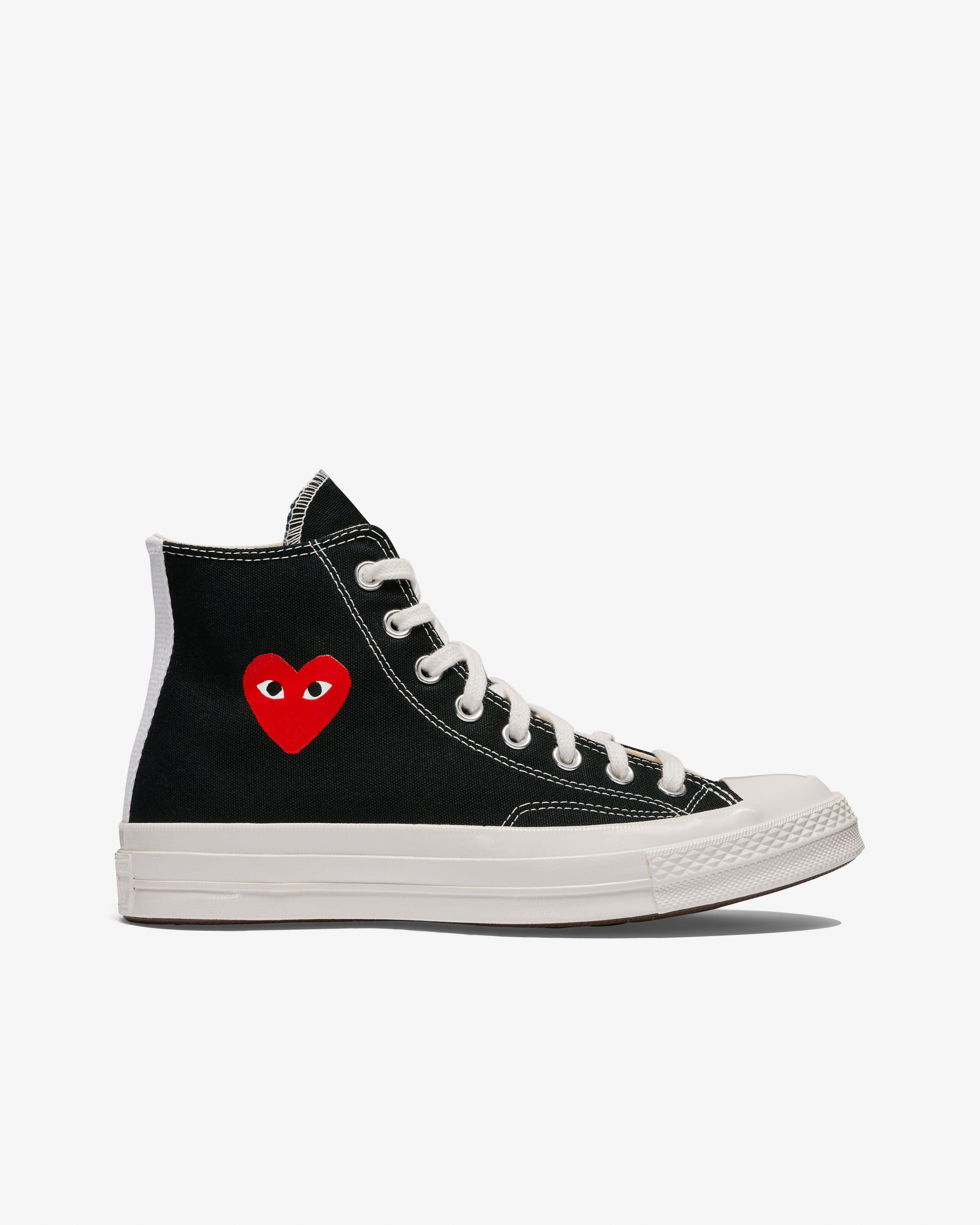 Play Converse - Small Red Heart All Star '70 High Sneakers - (Black) by COMME DES GARCONS