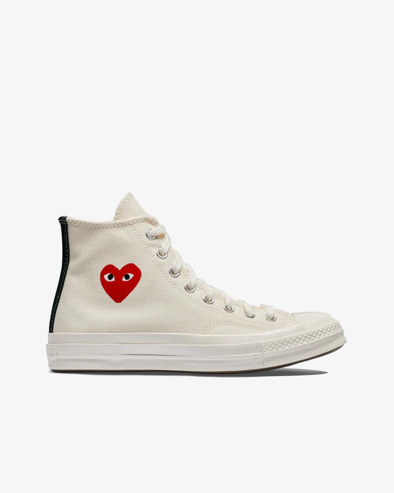 Play Converse - Small Red Heart All Star '70 High Sneakers - (White) by COMME DES GARCONS