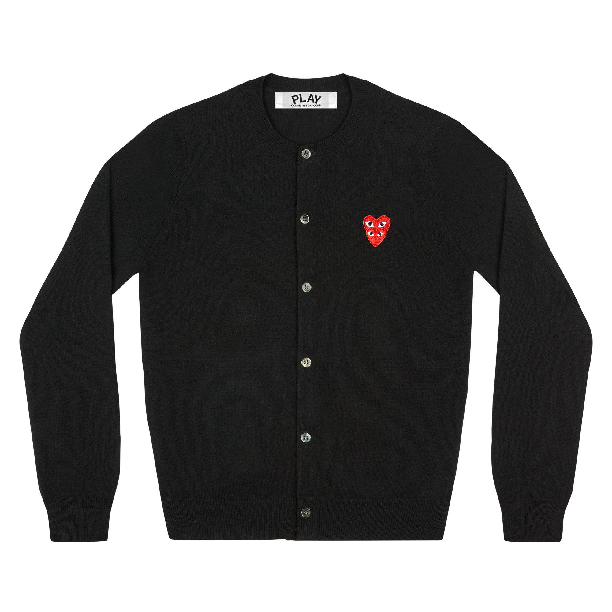 Play - Double Eye Women’s Cardigan - (Black) by COMME DES GARCONS