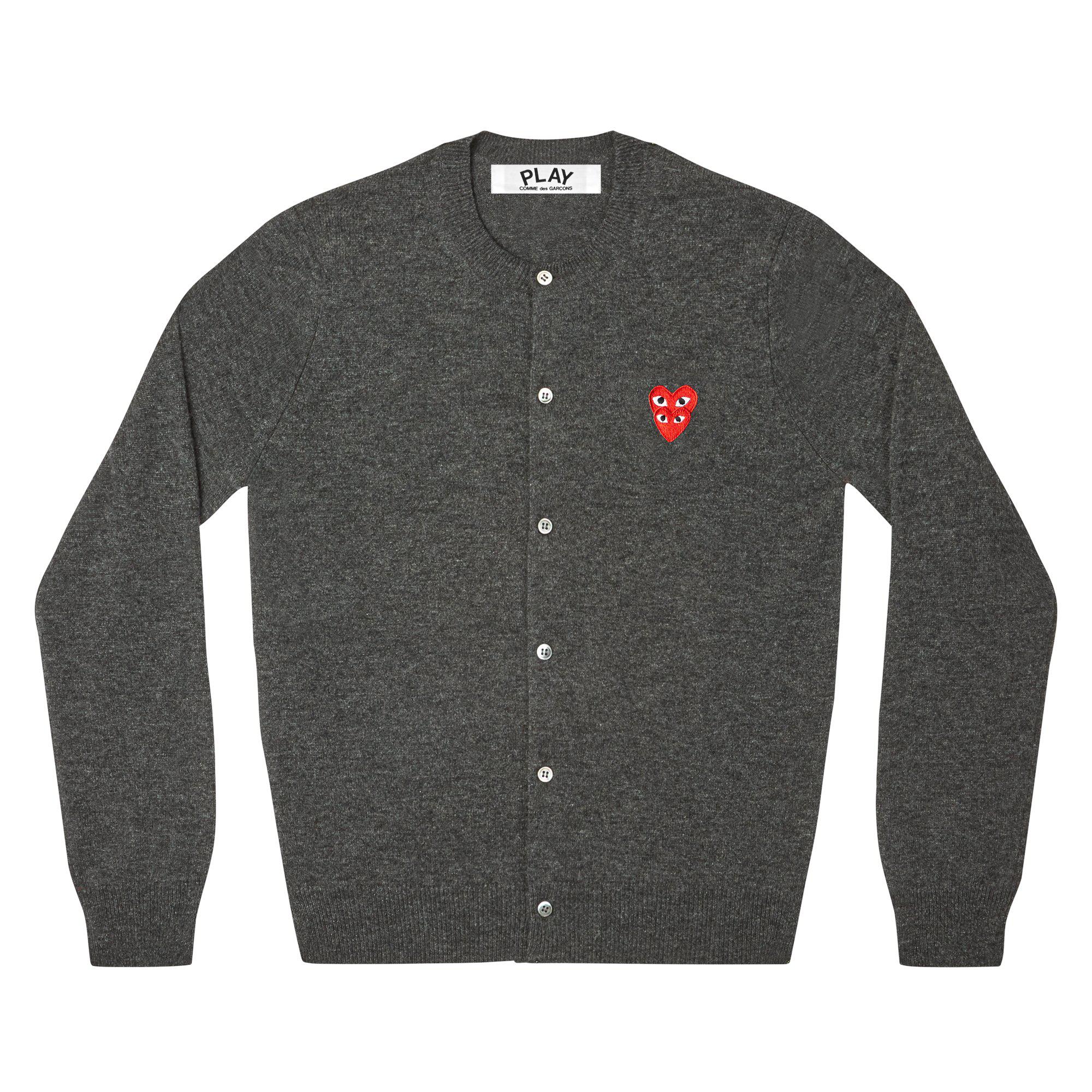 Play - Double Eye Women’s Cardigan - (Grey) by COMME DES GARCONS