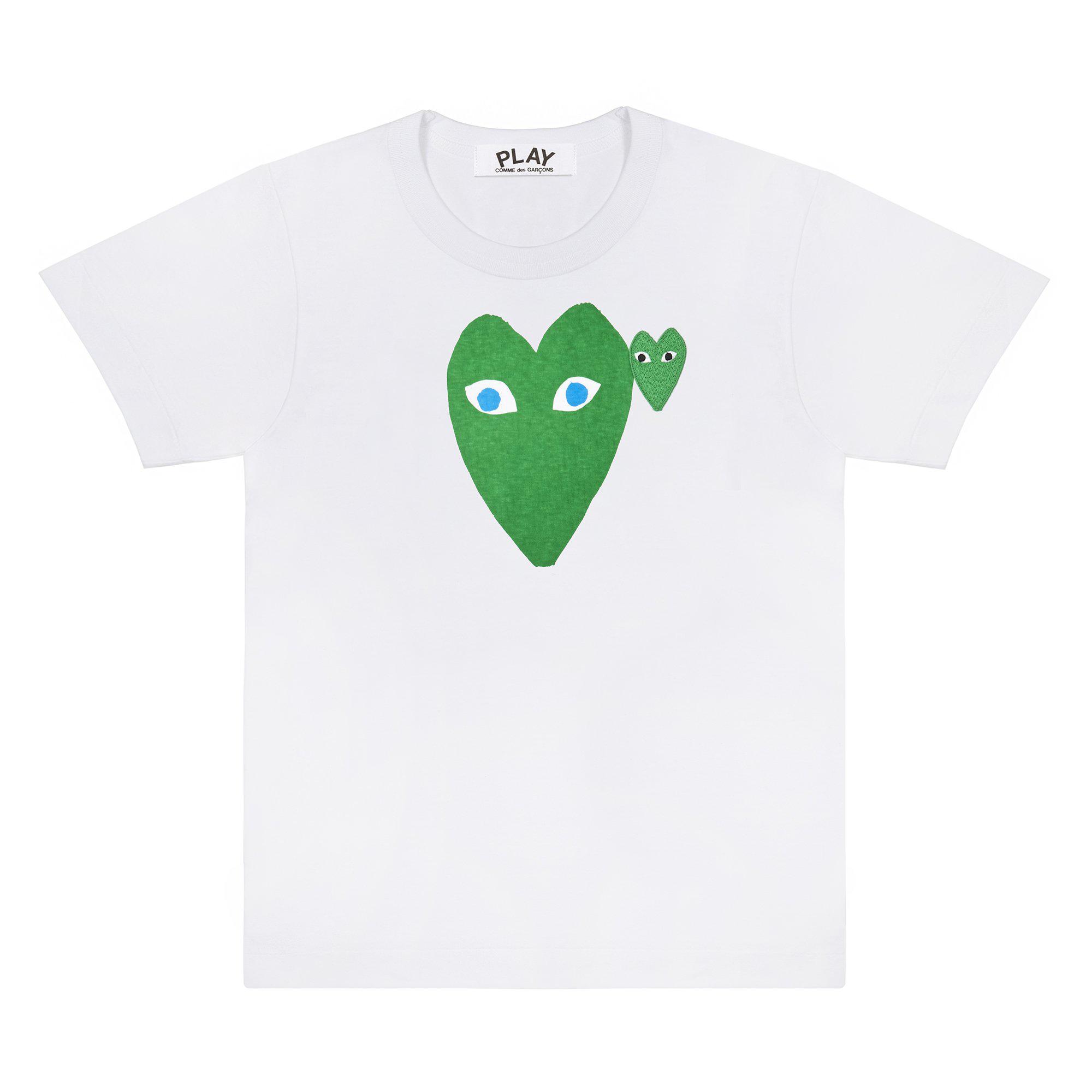 Play - Green T-Shirt with Blue Eyes by COMME DES GARCONS
