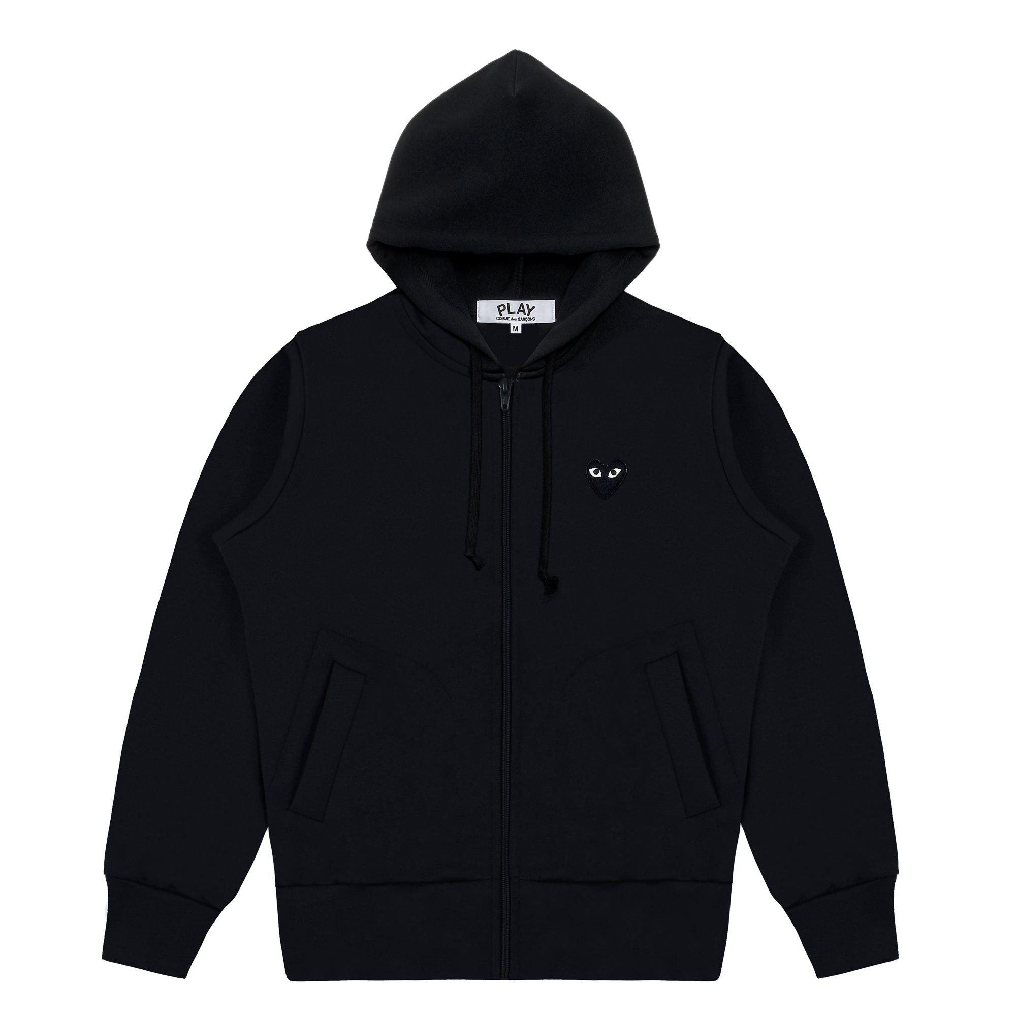 Play - Hooded Sweatshirt with Big Hearts - (Black) by COMME DES GARCONS