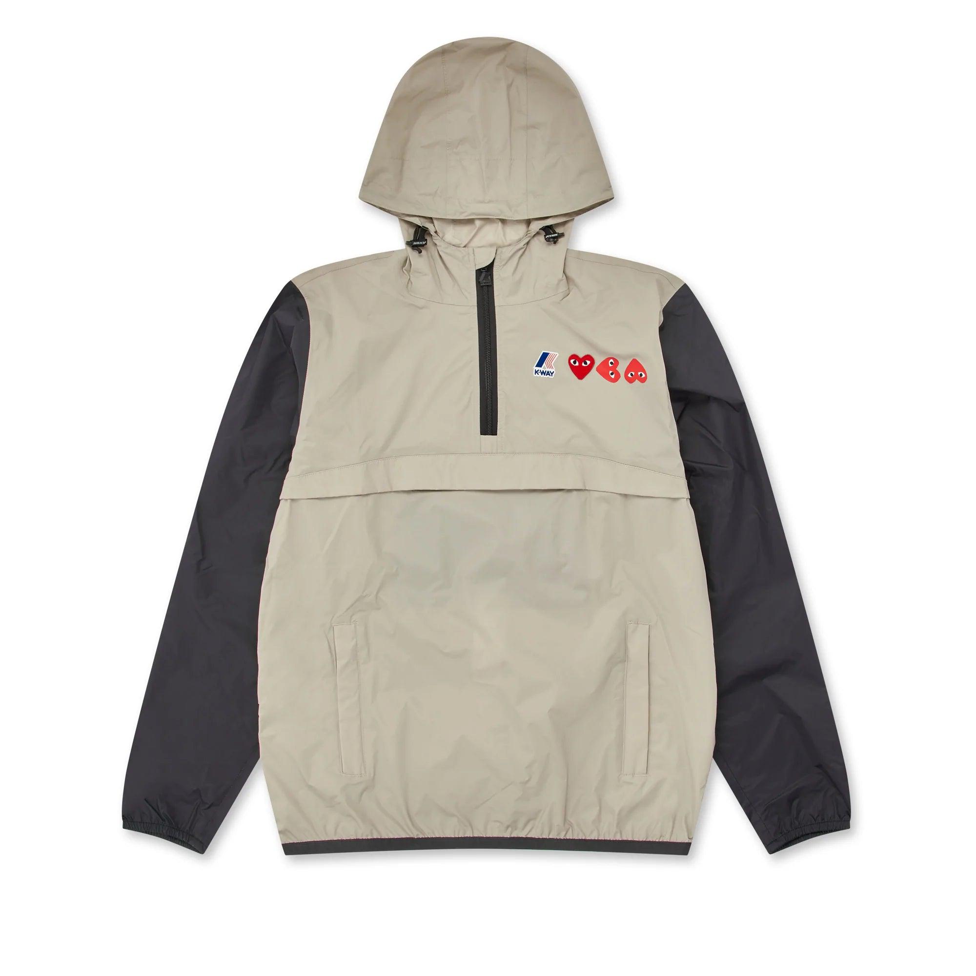 Play - K-Way Half Zip Jacket - (Beige/Black) by COMME DES GARCONS