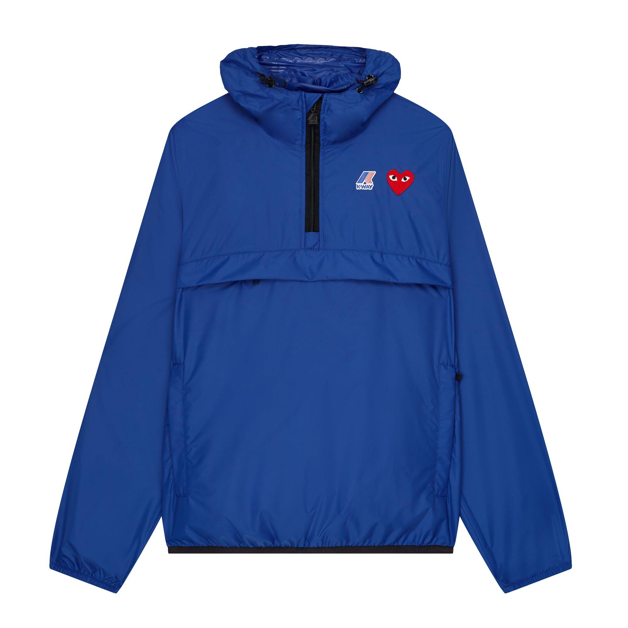 Play - K-Way Half Zip Jacket - (Blue) by COMME DES GARCONS